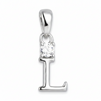 Initial Letter Necklace Sterling Silver