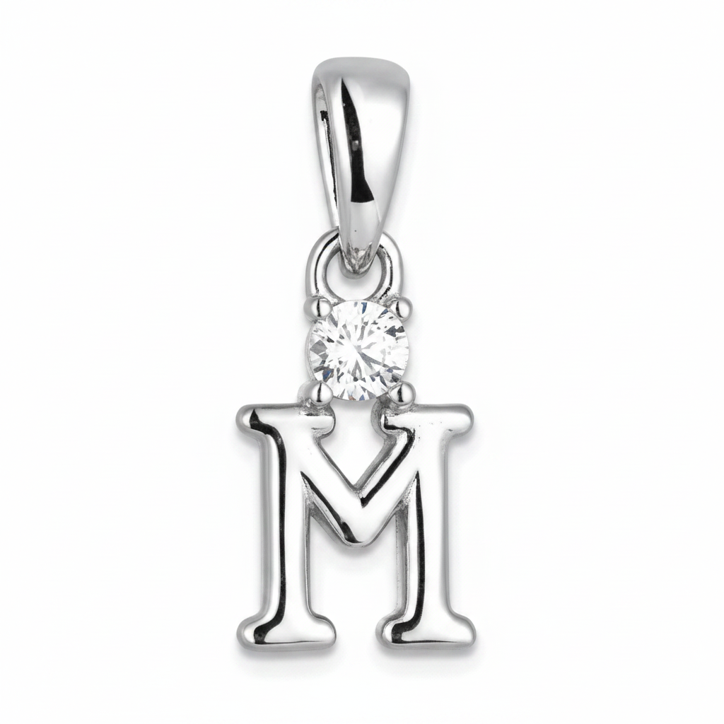 Initial Letter Necklace Sterling Silver