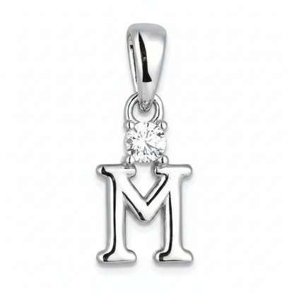 Initial Letter Necklace Sterling Silver