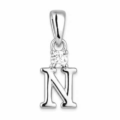 Initial Letter Necklace Sterling Silver