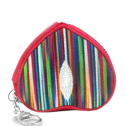 Heart Shaped Stingray Skin Coin Purse