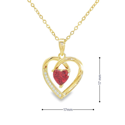 Red Heart Stone Necklace