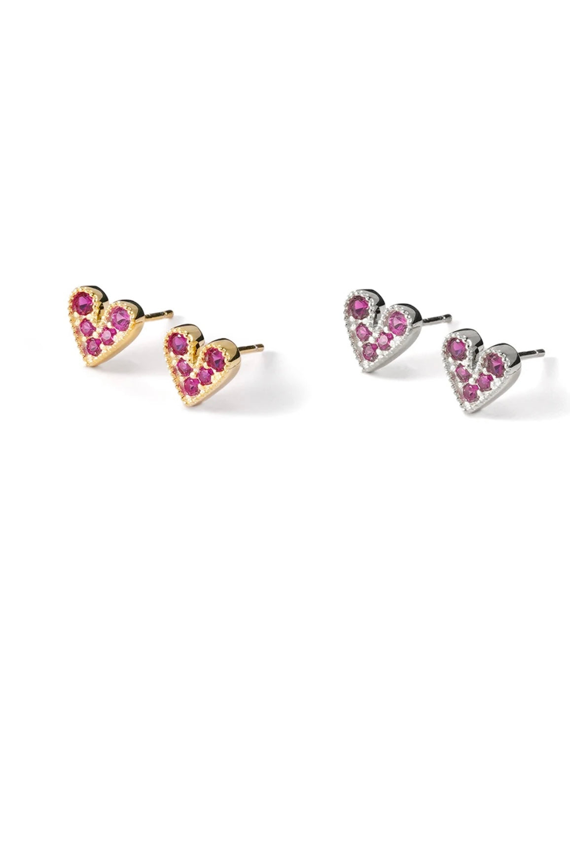 Small Ruby Heart Stud image 2