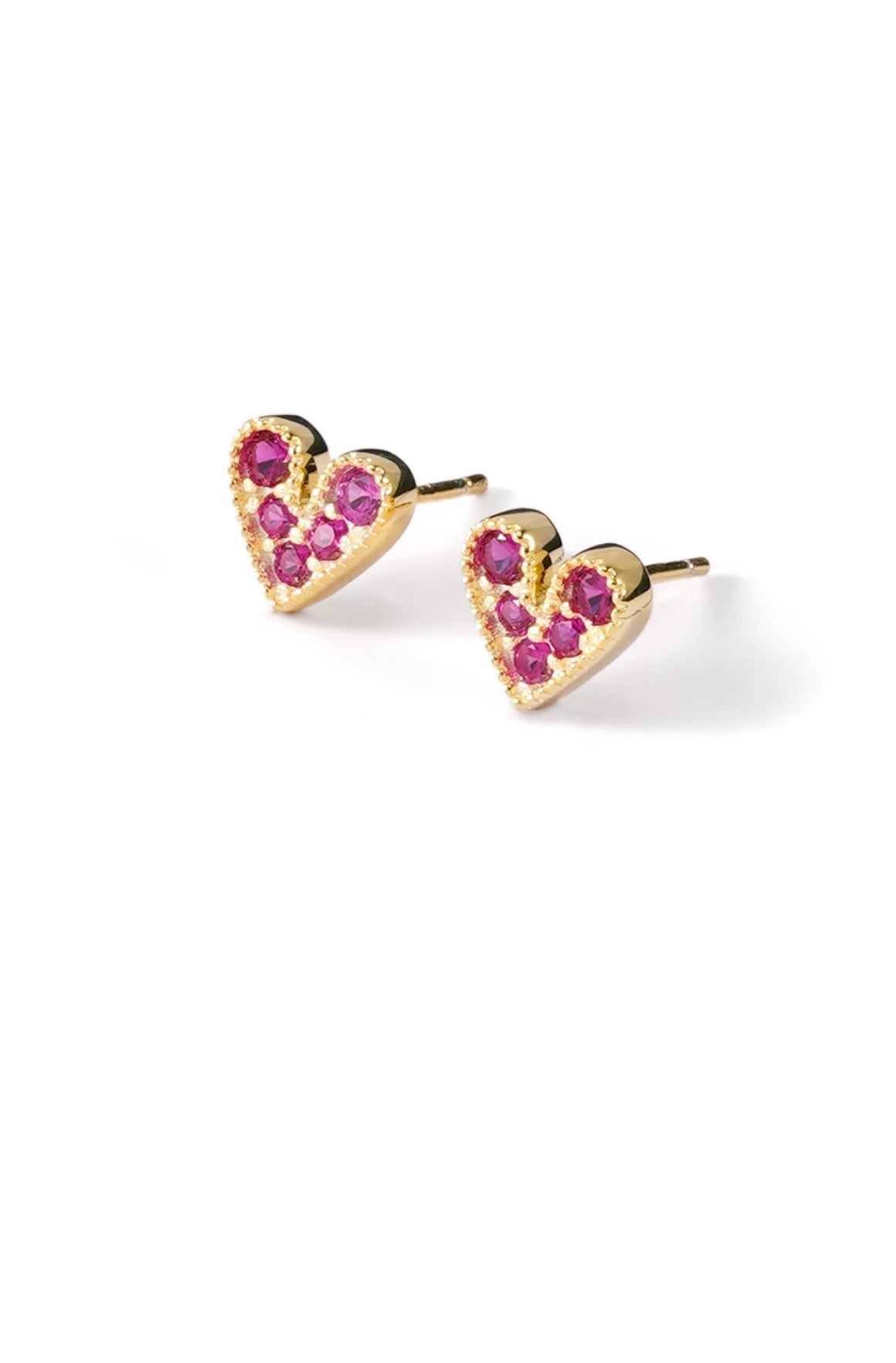 Small Ruby Heart Stud image 0