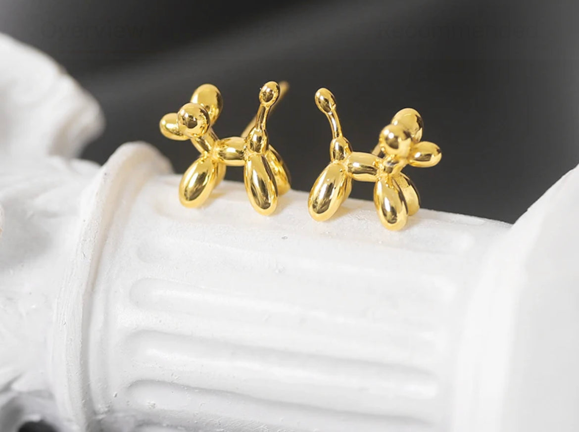 Tiny Balloon Dog Stud Earrings image 0