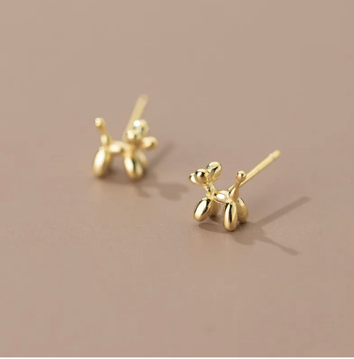 Tiny Balloon Dog Stud Earrings image 1