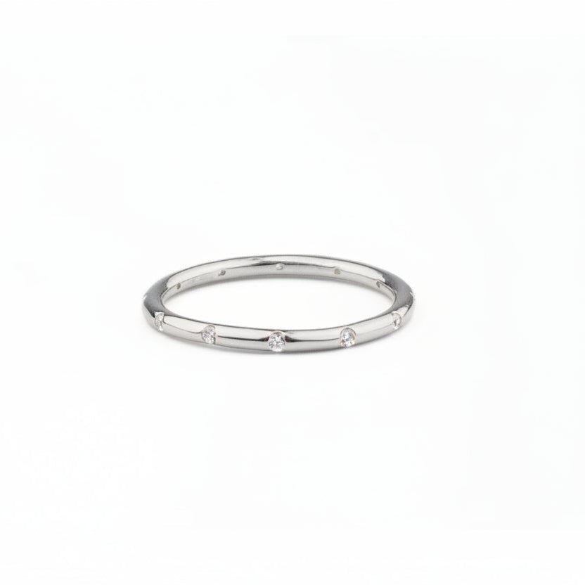 Simple White CZ Ring