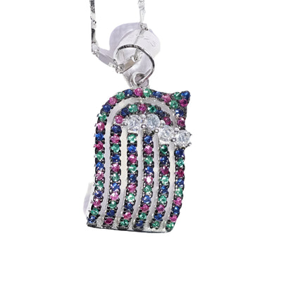 Multi-colour Stone Earrings & Pendant image 0