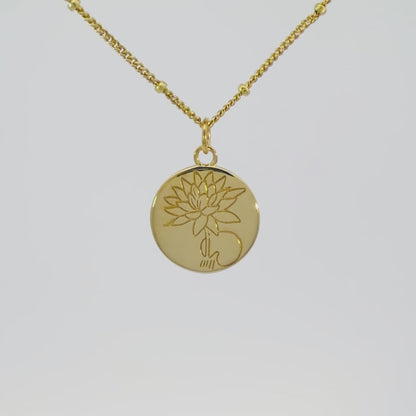 Birth Flower Necklace 925 Sterling Silver