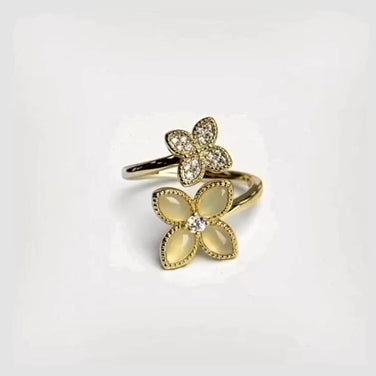 Moonstone Clover Ring