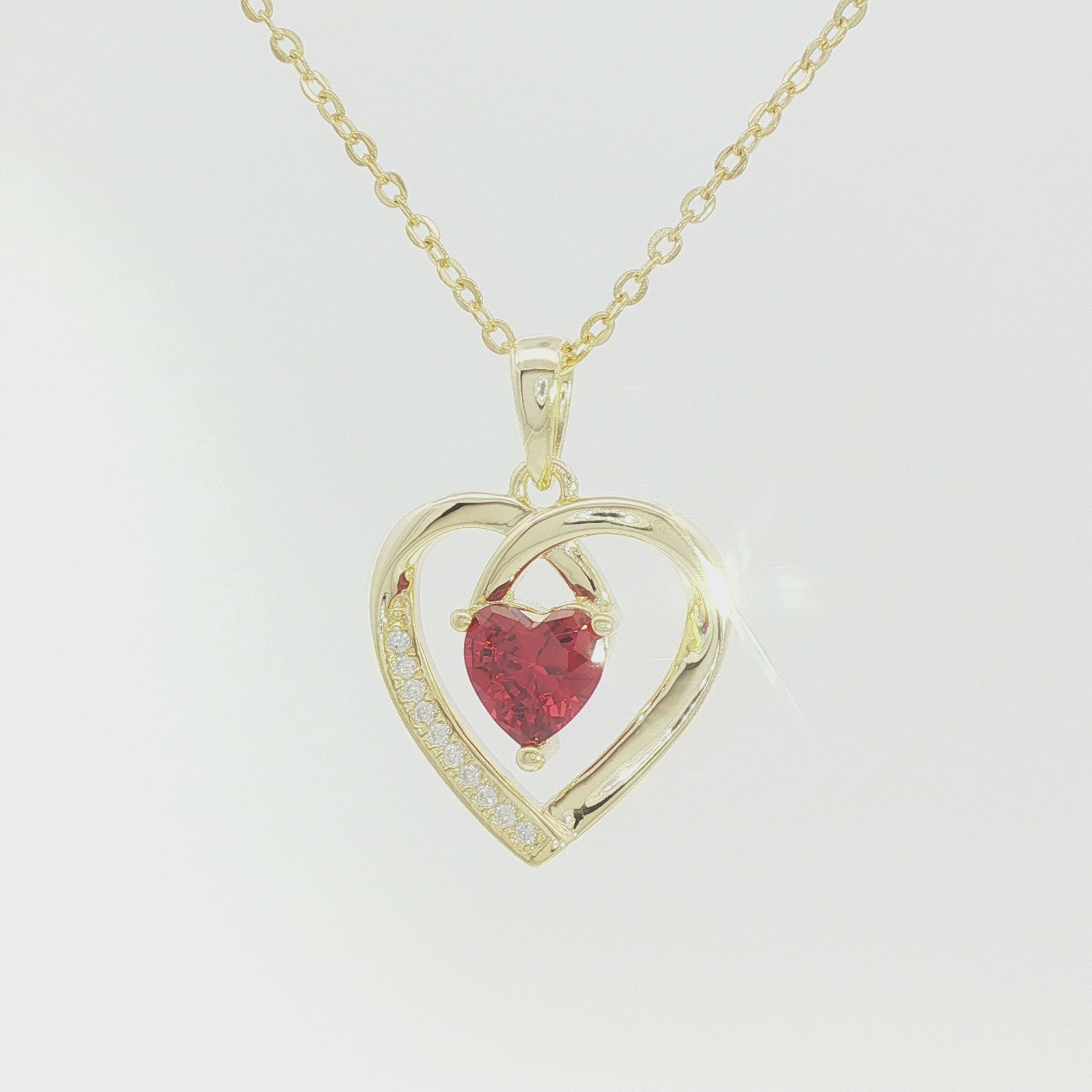 Red Heart Stone Necklace