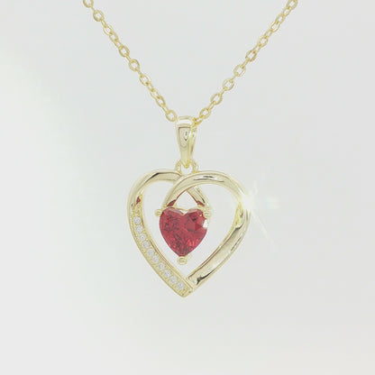 Red Heart Stone Necklace